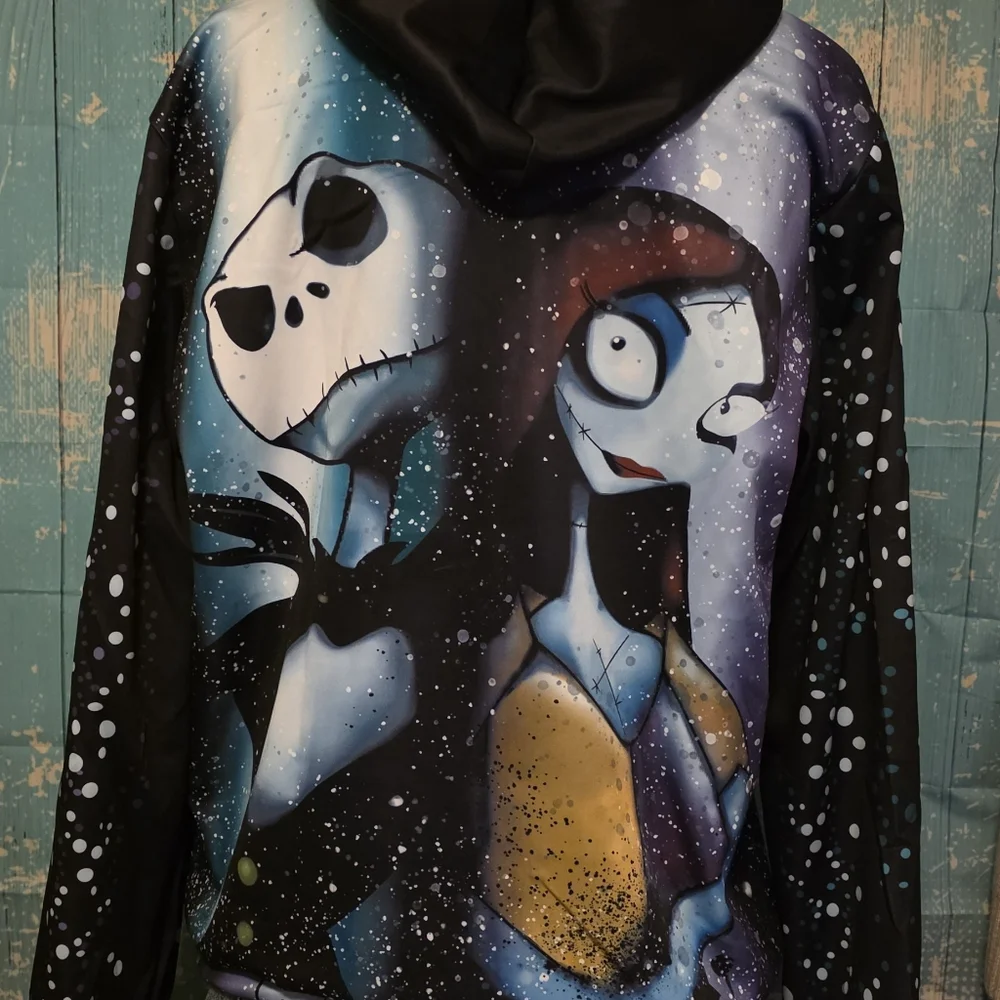 Nightmare Before Christmas Jack and Sally hoodie,‎ lightweight